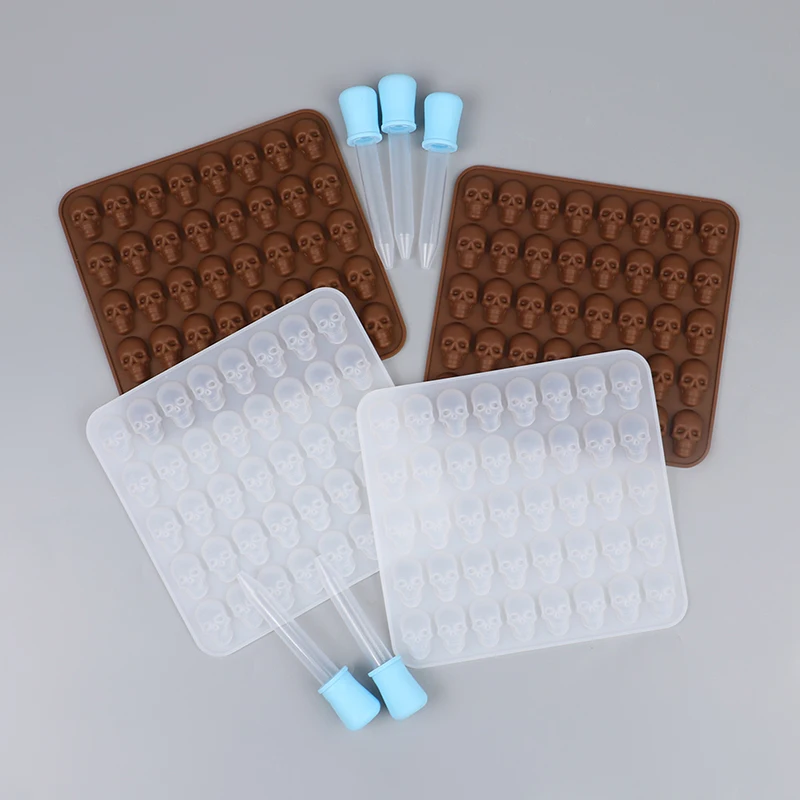 

Лоток для льда в виде черепа на Хэллоуин 40, форма для печенья в виде маленького черепа, инструмент для конфет на Хэллоуин «сделай сам»