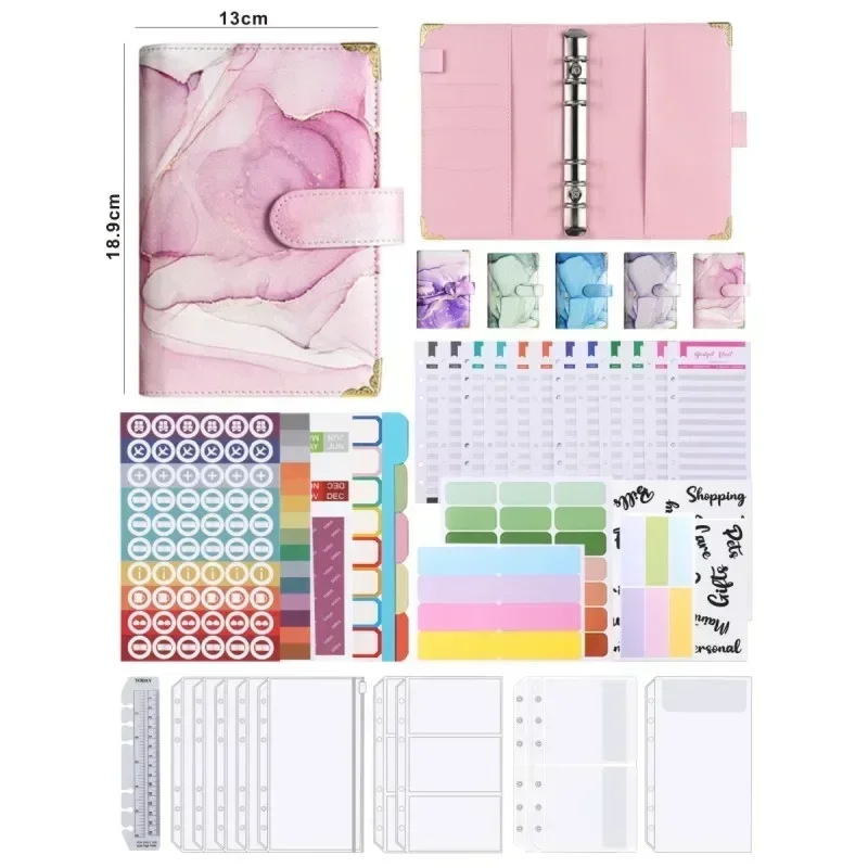 Мраморная печать папка для учета макарон красочная текстура минималистичный