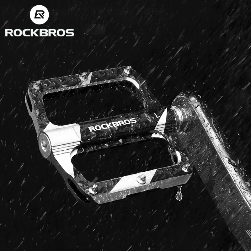 

ROCKBROS Mountain Road Bike Pedals Aluminum Alloy Bicycle Pedals Ultralight Sealed Bearing MTB Flat Platform Pedal Cycling Parts