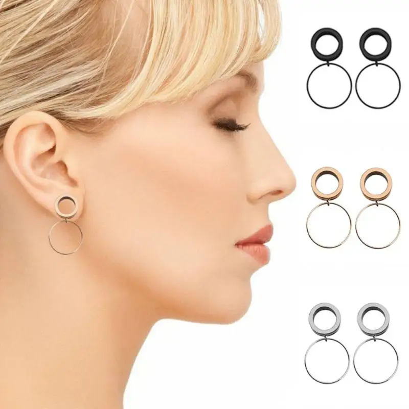 

1 Pair 6-25mm Stainless Steel Ear Plugs Pulley Wire Ear Extension Unisex Flesh Ear Gauge Plug Tunnel Expander Body Jewelry