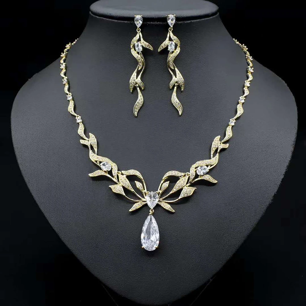 

Fashion 2020 Bridal Zirconia Jewelry Sets White Gold Color for Women Party Luxury Dubai Nigeria CZ Crystal Wedding Jewelry N-305