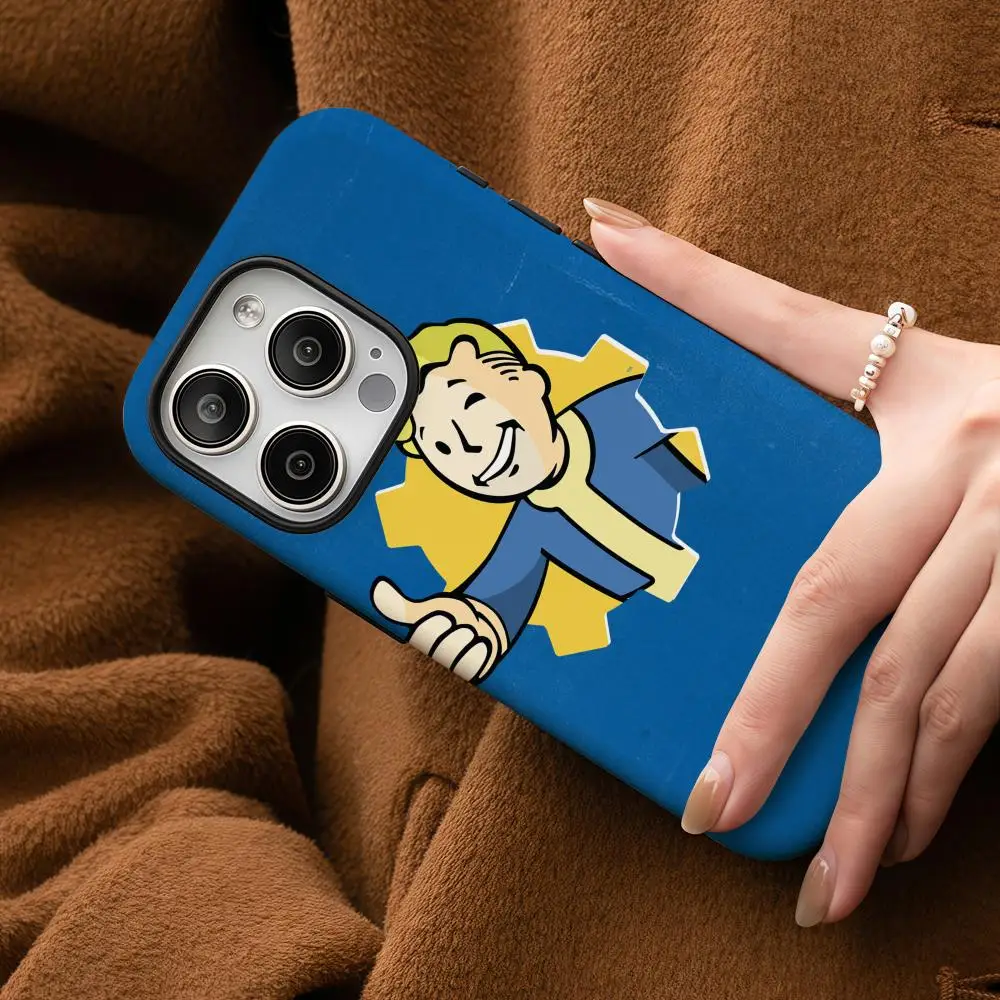 Фото Чехол Game Vault Boy для iPhone 17 16 15 14 13 12 Pro Max Plus, глянцевый, HD, двухслойный, с жидким покрытием, жесткий корпус №3