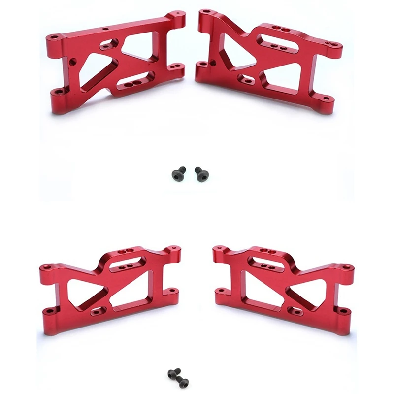 

NEW-4Pcs Lower Suspension Arm For Wltoys 144001 Rc Hobby Model Car 1/14 Lc Racing A-Arm Aluminum - 2Pcs Front & 2Pcs Rear