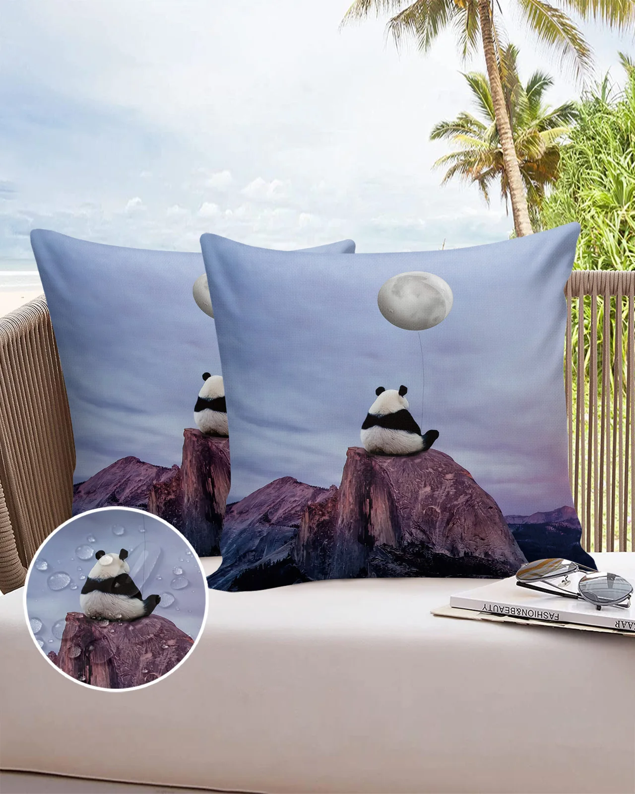 

Hilltop Panda Moon Fashion Bed Pillow Covers Home Sofa Pavilion Decorative Pillowcase Balcony Office Car Cushion Cover
