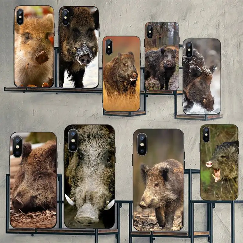 

Animal Wild Boar Phone Case for iPhone 7 8 11 12 13 mini pro X XS XR MAX Plus