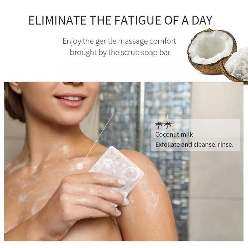 Кокосовое мыло-скраб для кожи 100 г искусственное мыло ручной работы очищения тела