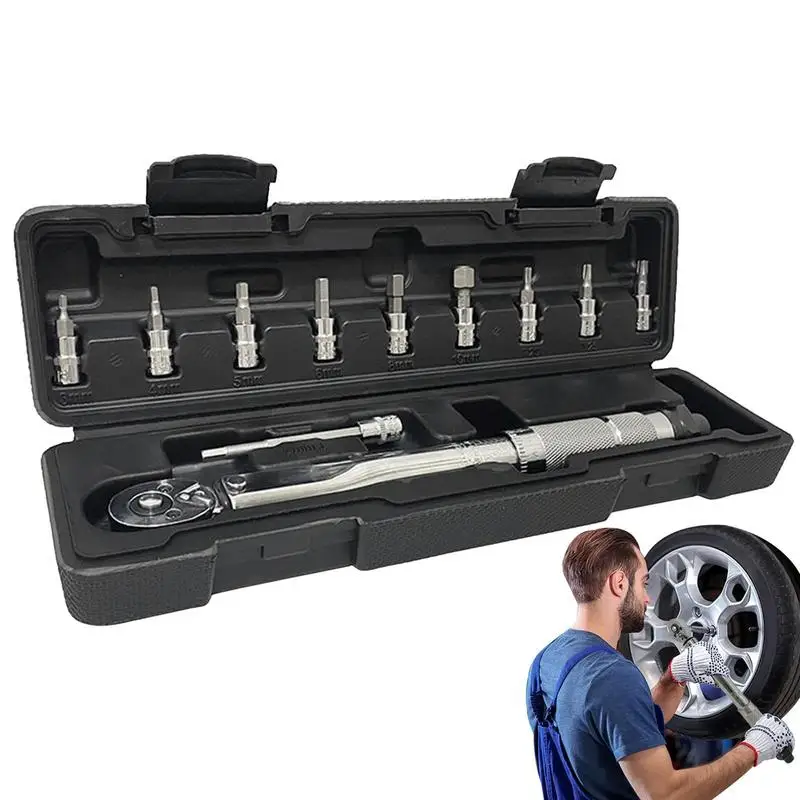 

Adjustable 1/4 Preset Orque Wrench Bicycle Torque Torque Tool Bike Torque Wrench Repair Kit Car Repair Tool Kits Accessory