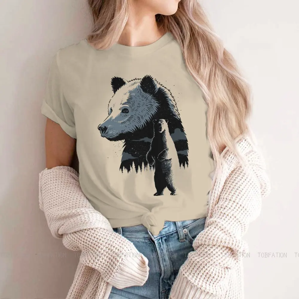

Polar and Brown Fashion TShirts Forest Bear Animal Green Woman 4XL Harajuku Pure Cotton Tops T Shirt O Neck Oversized