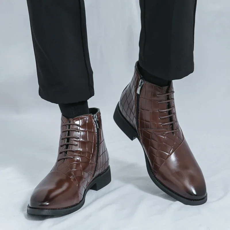 Роскошные мужские ботинки удобная кожаная обувь для успешного костюма