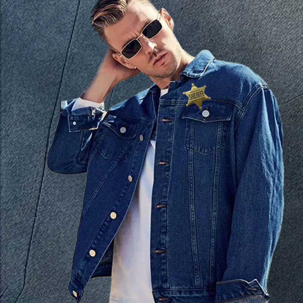 Модные западные шерифы для взрослых с шестиугольной звездой металлические броши