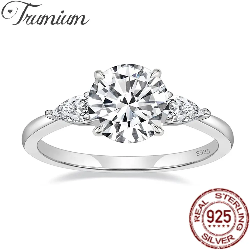 

Trumium silver ring Diamond Engagement Rings for Women Classic Round Cut Promise Rings for Her Best Gift Wedding bands Jewelry