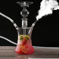large glass hookah russian style complete shisha with led light funnel tobacco bowl silicone hose chicha narguile accessories