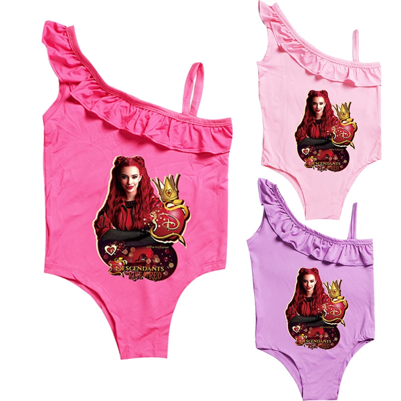 Новые летние купальники для детей одежда девочек с подъемом красного цвета