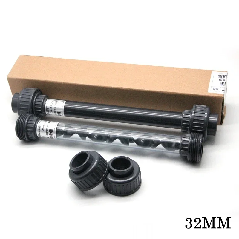 

Спиральные статические смесители из ПВХ 32 мм, серый/прозрачный статический смеситель из ПВХ, пластиковая дозирующая жидкость, статический смеситель типа Union SK