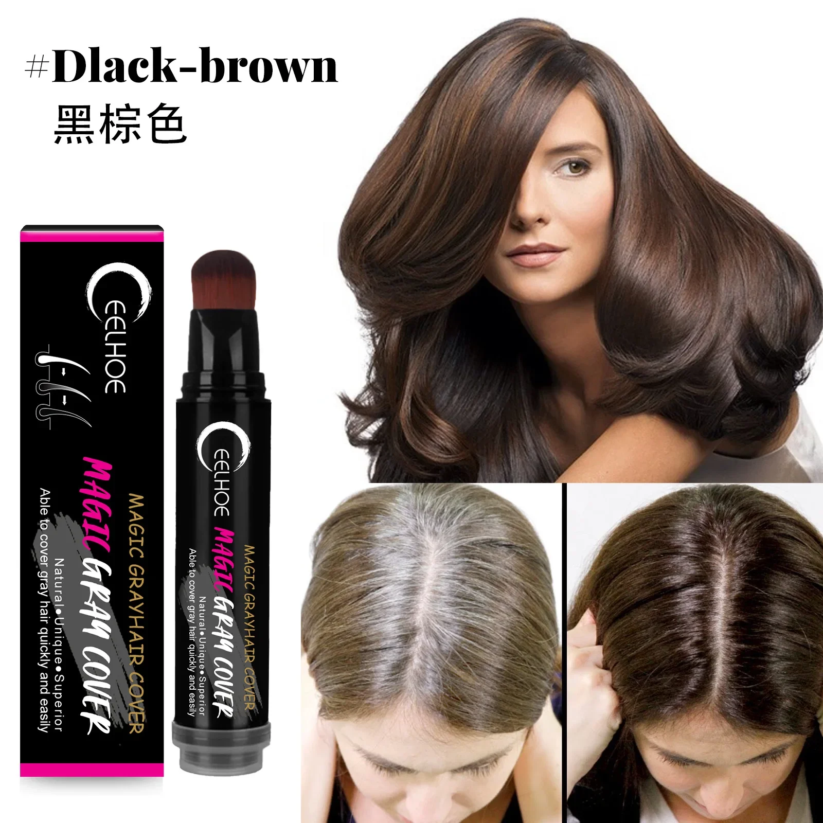 

Disposable plant hair styling stick can be washed without damaging hair repair color black brown fast white hair covering stick