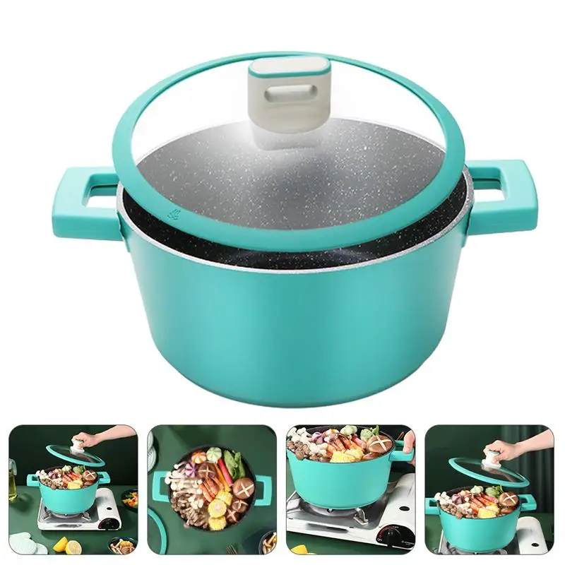 

1pc 4.7L 24cm Cooking Pot Multipurpose Double Handle Nonstick Household Stewing Pot Soup Pot Cooking Pot Stockpot