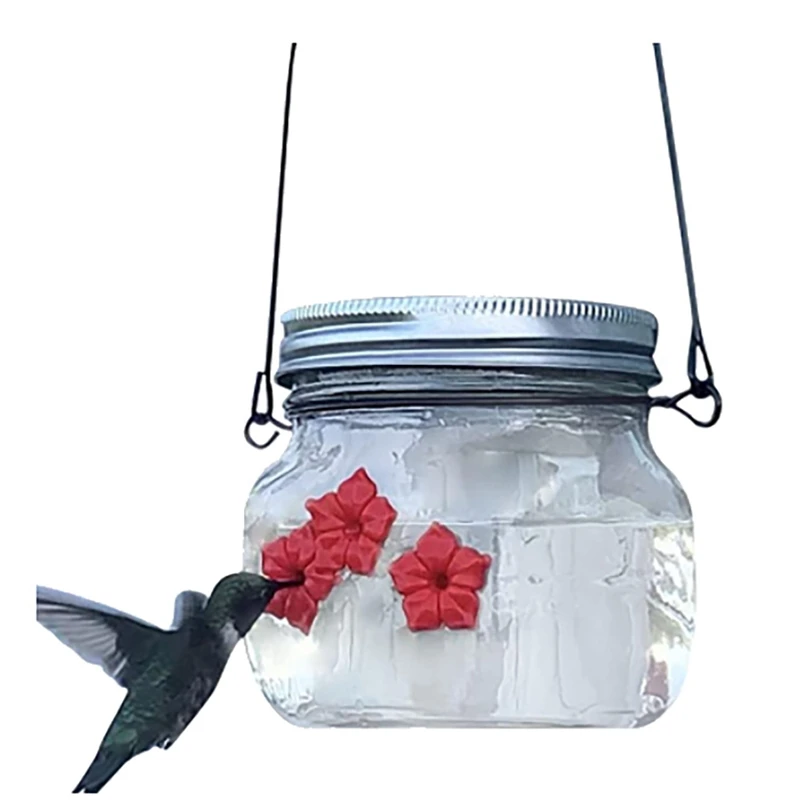 

A50I Bird Feeder, Portable Outdoor Hanging Bird Feeder Clear Reservoir Design Fluid Flower Bird Feeder