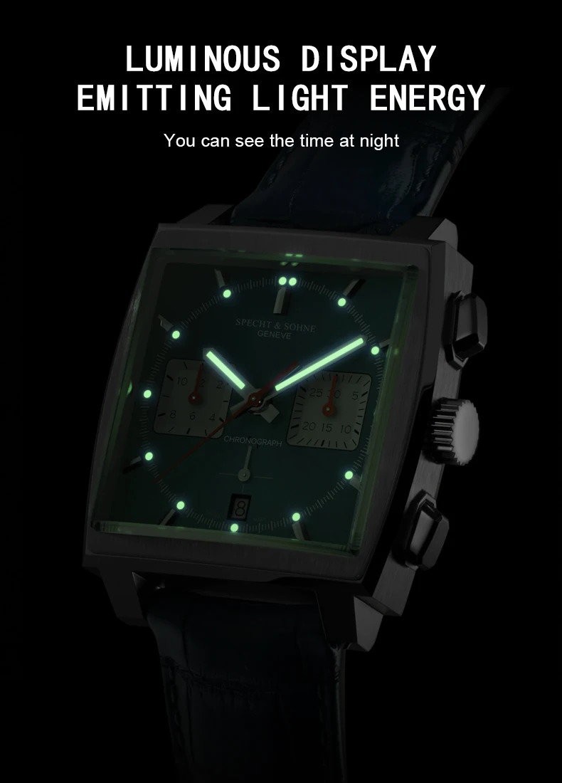 Часы наручные мужские кварцевые с хронографом и кожаным ремешком |