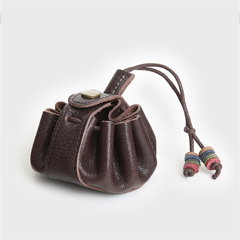 

Маленький кожаный кошелек для женщин, Аксессуары для монет в средневековом стиле ретро ручной работы, мужская сумочка в викторианском стил...