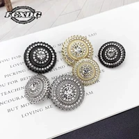 10pcslot luxury diamond metal button for shirt black gold silver shank buttons for clothing fashion rhinestone buttons for coat