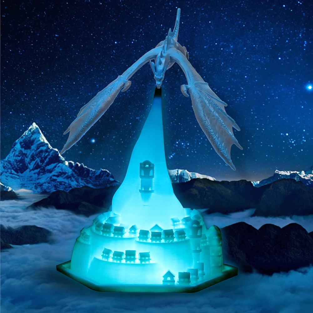 

3D Print Dragon Atmosphere Night Light USB Charging LED Table Bedside Light Eco-Friendly Nontoxic for Home Furnishing Decoration