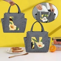 multifunction floral series lunch box large capacity cooler bag portable zipper thermal lunch bags for womens picnic food packs