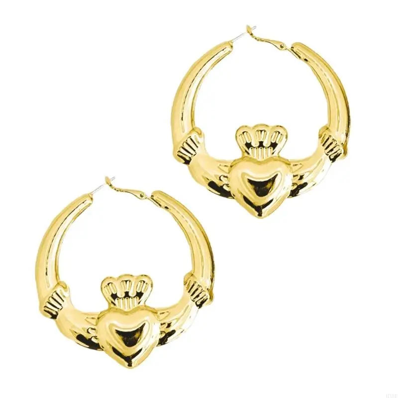 HXBF Деликатный Heart Hoop Серьги для женских ювелирных украшений на День святого