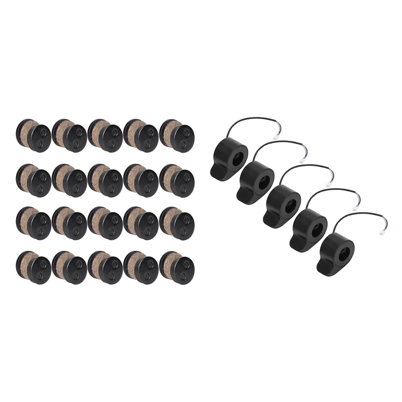 

40Pcs Mtb Disc Brake Pads Kit & 5Pcs Speed Dial Thumb Throttle Speed Control for Xiaomi Mijia M365