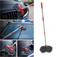 car wash brush with long handle scratch free car cleaning brushes for car detailing with rotatable 2 heads better fits car body