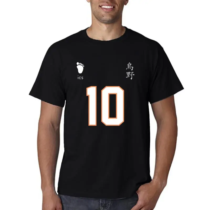 Футболка Haikyuu с принтом аниме и надписью 10 женская футболка оверсайз круглым