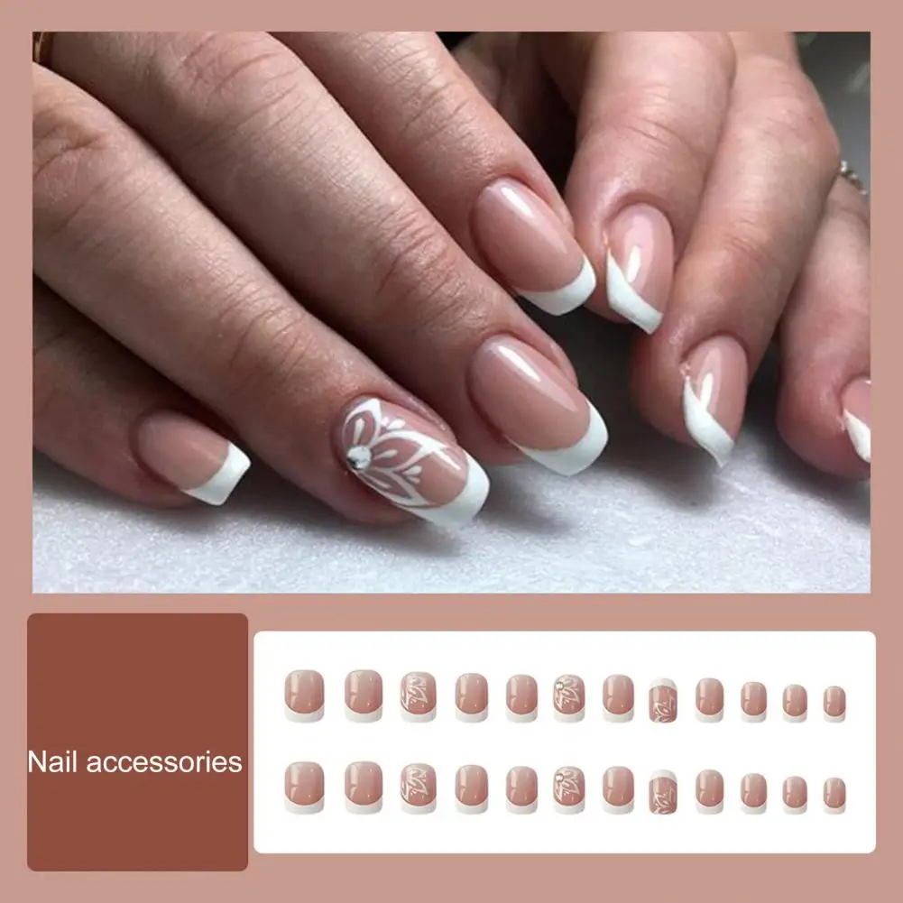 

1 Set Fashion Plastic Harmless French Style Pistil Skin Color Short False Nail Nail Salon Supply Fake Nails Tip Fake Nail