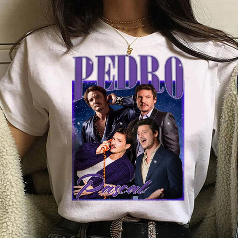 

Футболка женская Педро Паскаль, японское аниме Y2K, дизайнерская одежда для девушек