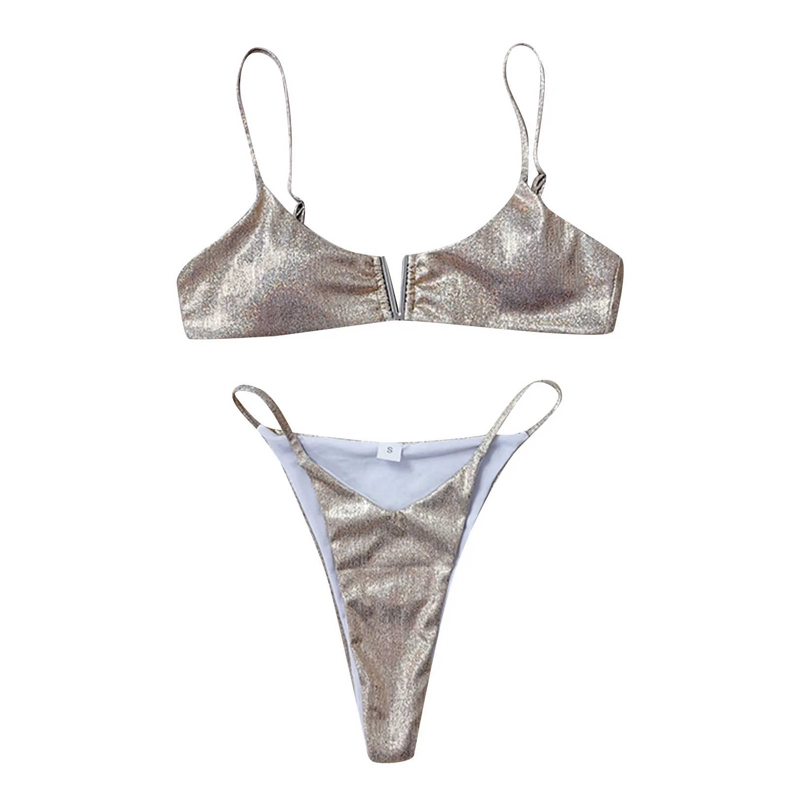 

Женский пикантный купальник на шнуровке с V-образной пряжкой, комплект бикини с чашками пуш-ап из двух предметов, купальники, пляжная одежда,...