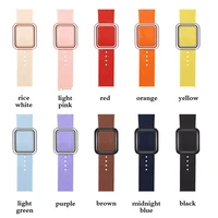 buckle proof silicone candy color solid color strap watch chain suitable for apple 123456 model size 38404244mm