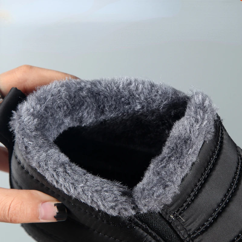 Winter Snow Boots Women Slip on Waterproof Ankle Boots Winter Shoes Female Snow Botines 2022 Black Botas Femininas Plus Size 46