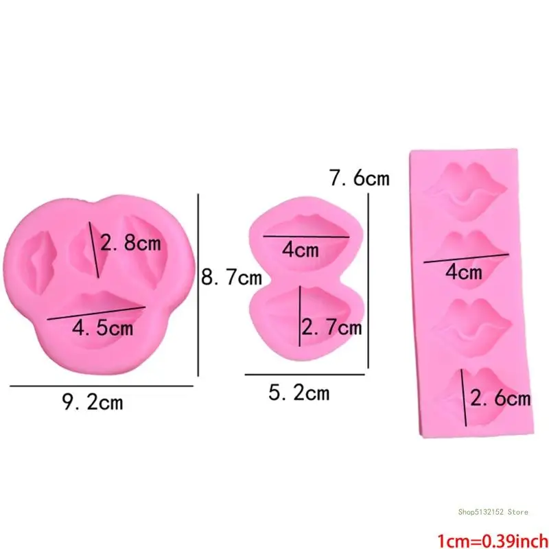QX2E 3D Kiss Lip Silicone Rubber Flexible Food Safe Mould Clay Resin Ceramics Candy Fondant Candy Chocolate Soap Mould images - 6