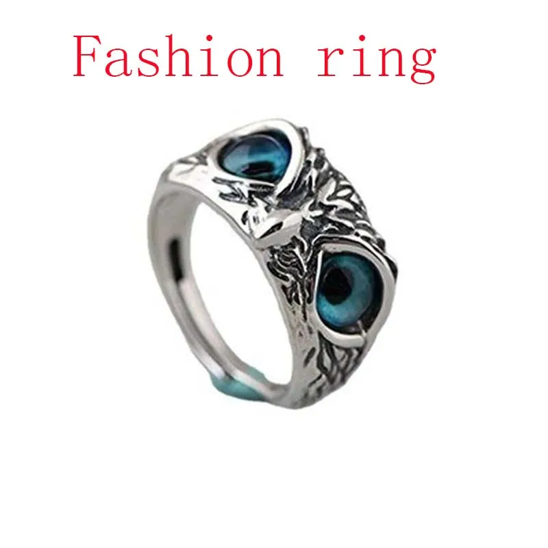 

Новинка 2023, Лидер продаж, регулируемая модель кольца в виде совы с голубыми глазами, серебряное кольцо для помолвки, обручальное кольцо для ...