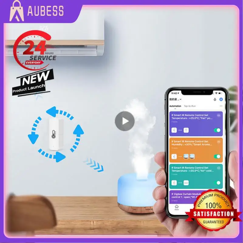 

1~8PCS Tuya Smart Wifi Temperature And Humidity Sensor Indoor Hygrometer Controller Monitoring For Alexa Google Home