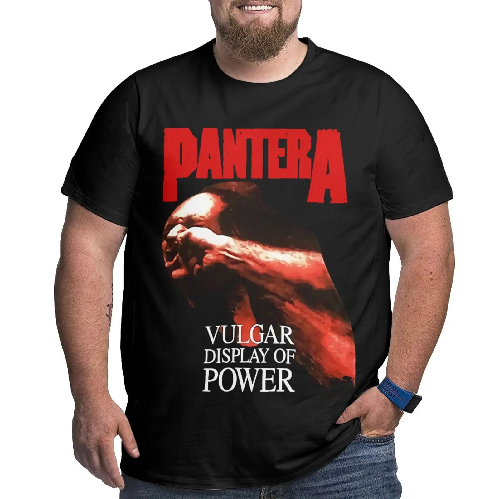 

Pantera Red Vulgar Metal Band Oversized T-Shirt Clothes Men Graphic T Shirts Top T Shirt For Men Oversize T-Shirts T-Shirt Men