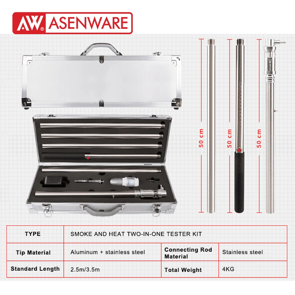 

Asenware AW-D206 детектор дыма и тепловой детектор, комбинированный тестер 2 в 1