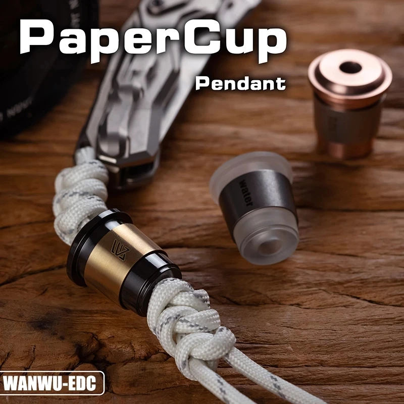 

WANWU EDC Original Paper Cup Spinner Pendant Tea Coffee Cup EDC Titanium Alloy Zirconium Decompression Toys Backpack Accessories