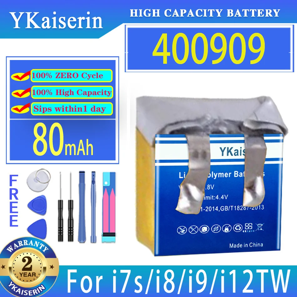 

YKaiserin Battery 400909 401010 501010 For TWS i12TWS i10 i9 i8 i7s Tws-12 Wireless Earphones Headset MP3 MP4 Digital Batteries