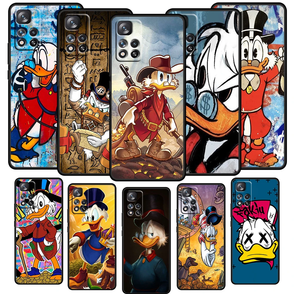

Disney Scrooge McDuck Case For Xiaomi Redmi Note 11E 11S 11 11T 10 10S 9 9T 9S 8 8T Pro Plus 5G Soft TPU Black Phone Cover Capa