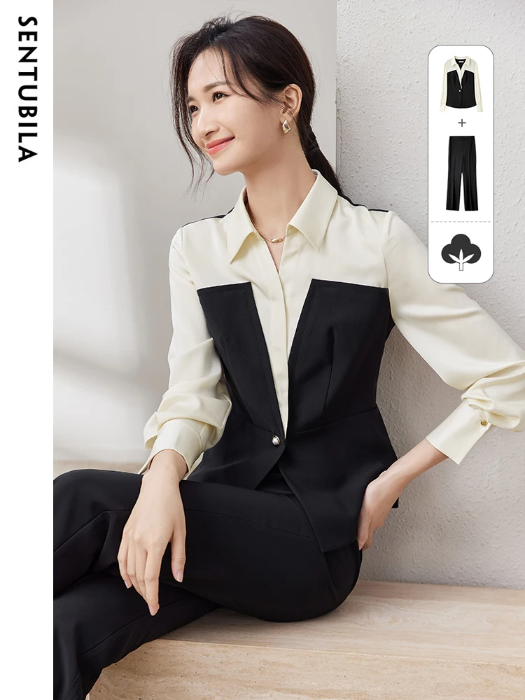 Комплект из 2 предметов Sentubila женский костюм и штаны Модная элегантная Офисная