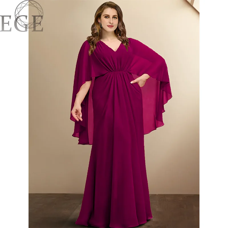 Plus Size Chiffon Short Sleeve Loose Round Neck Dress 5XL 6XL Banquet Elegant Luxury Evening Dress Chiffon Ruffle Plus Size