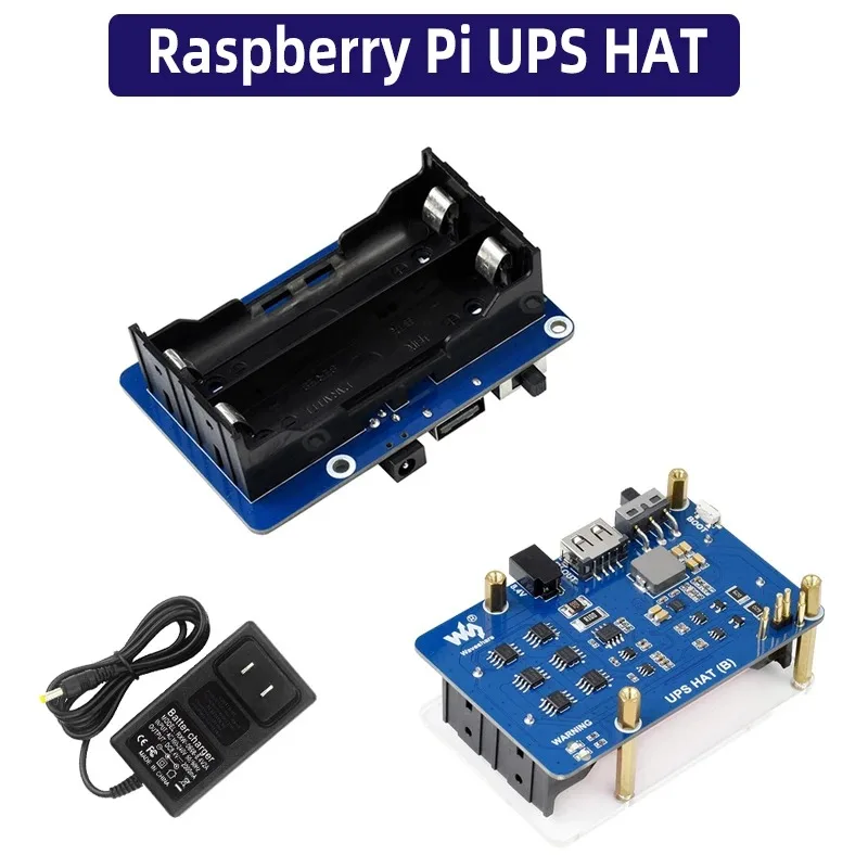 Фото VoFS Raspberry Pi UPS HAT (B) 5V Источник бесперебойного питания 5А с высоким током и разъемом Pogo Pins для Pi 4B 3B+ 3B №2