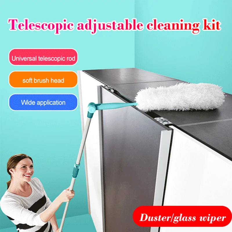 

Telescopic Adjustment 2-in-1 Cleaning Kit Dust-sweeping household electrostatic dust-removing dust-removing bed cleaning tools