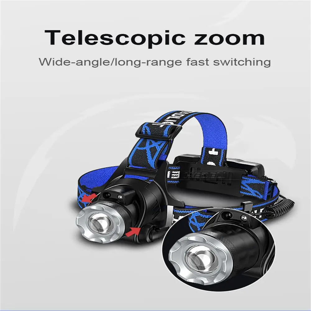 

LED Headlight USB Induction Head-Mounted T6 Strong Light Lamp Zoom Light For Outdoor Mountaineering Night Fishing