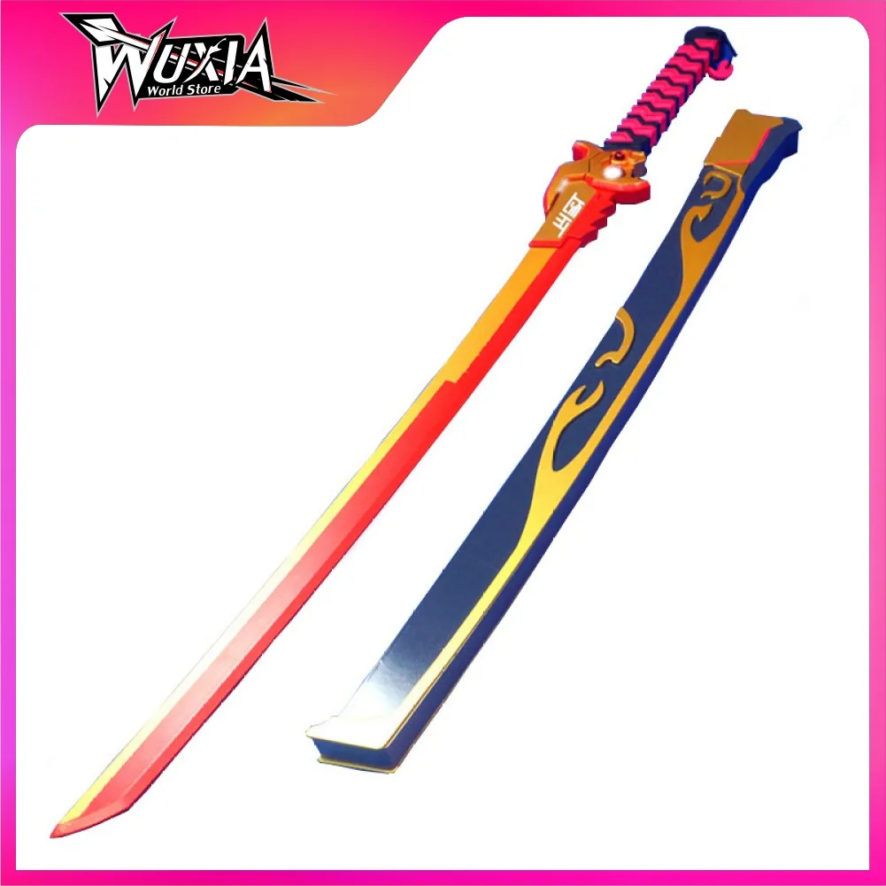 

OW периферийный планер Фотофон Золотой призрак зла Косплей Катана дерево не острие Меч Модель игрушка для мальчика Рождественский подарок