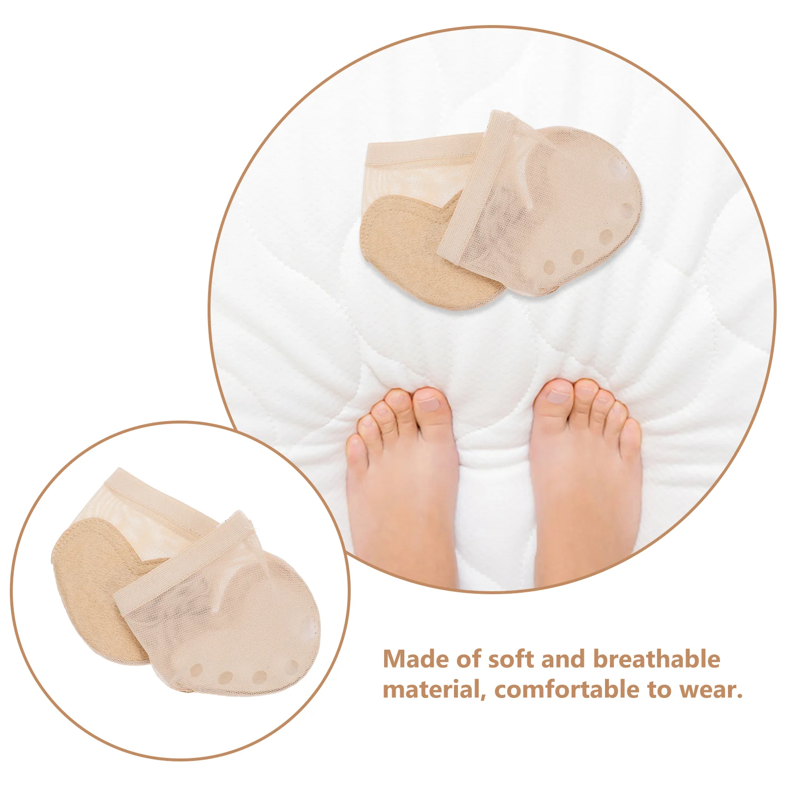 1 пара балетных подушек для передней части стопы эластичная полуподошва с 5